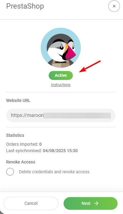 Verify the “Active” Status