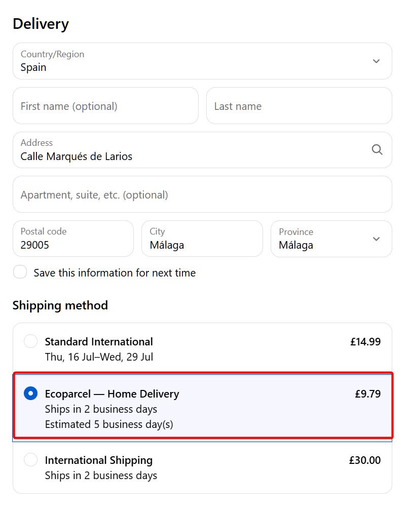 Show live rates at your checkout